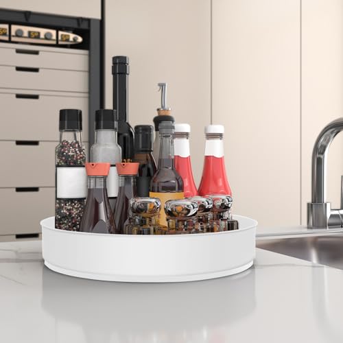 Lazy Susan Turntable Spice Rack Organizer for Kitchen Cabinet (9 4/5'' / White)