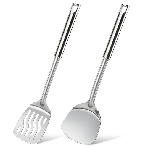 2 Pcs Stainless Steel Spatulas Set (B. 2PC Spatula)
