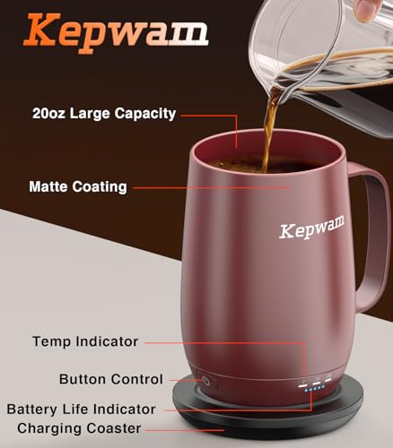 Heated Coffee Mug T2 (Burgundy / 20oz)