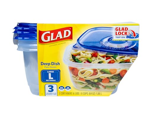 GladWare Deep Dish Food Storage Containers (Rectangle / 64 oz - 18 Count)