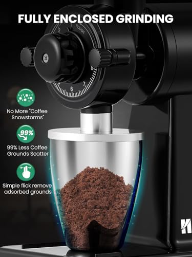 Flat Burr Coffee Grinder (Black)