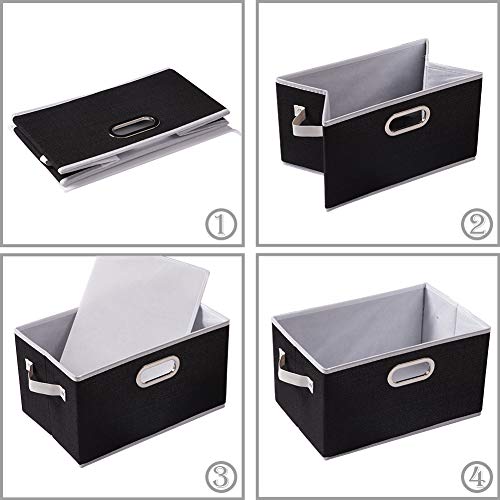 Larger Collapsible Storage Bins for Closet [3 (Black / Jumbo(3-Pack))