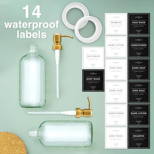 Glass Soap Dispenser (Clear Bottle / Gold Pump)