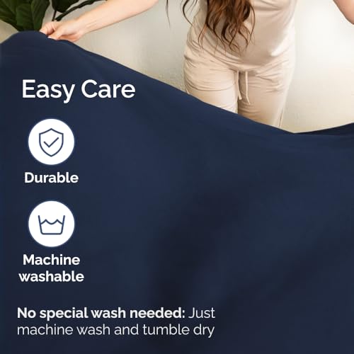 Flex Top Split Head King 4 Piece Sheet Set (18 - Navy Blue / Split Head/Flex Top)
