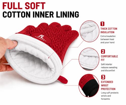 Silicone Oven Gloves (Red)
