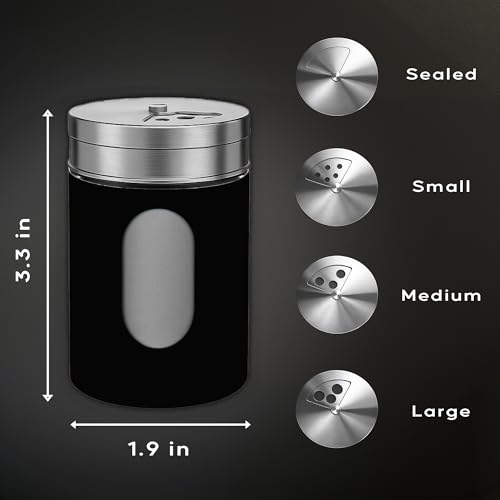 4 Piece Salt and Pepper Shakers Set (Black)