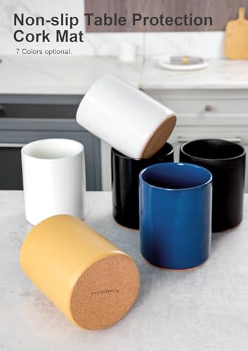 Ceramic Kitchen Utensil Holder for Countertop (Yellow Sand)