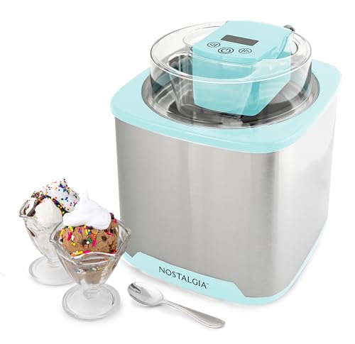 2 Quart Electric Ice Cream Maker (2 QT Digital / Stainless Aqua)