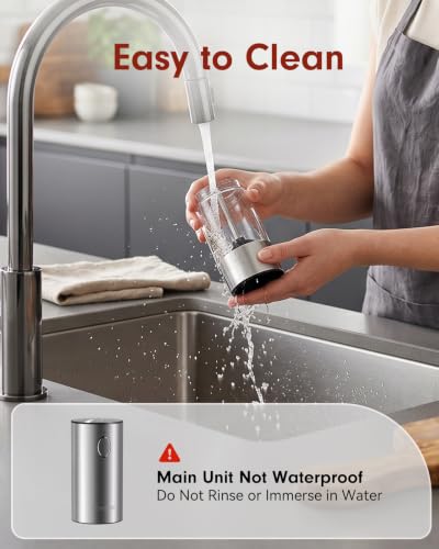 Larger Capacity Rechargeable Electric Salt and Pepper Grinder Set (2 Count)