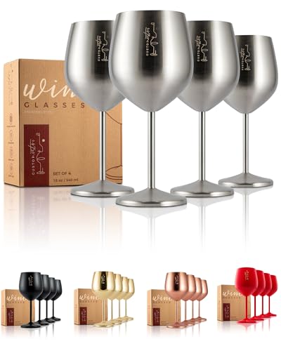 Stainless Steel Wine Glass (4 Count)