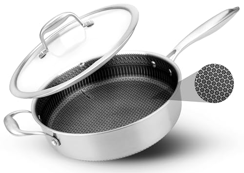 3.4QT Deep Frying Pan with Lid (Deep frying pan / Stainless Steel)