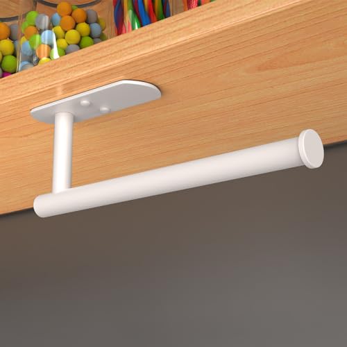 Adhesive Paper Towel Holder Under Cabinet Wall Mount for Kitchen Paper Towel (Brown / 2 Pack)