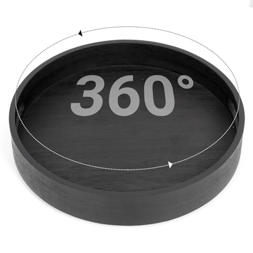 10in Black Bamboo Lazy Susan Turntable Organizer for Pantry (Black-10in / Bamboo)