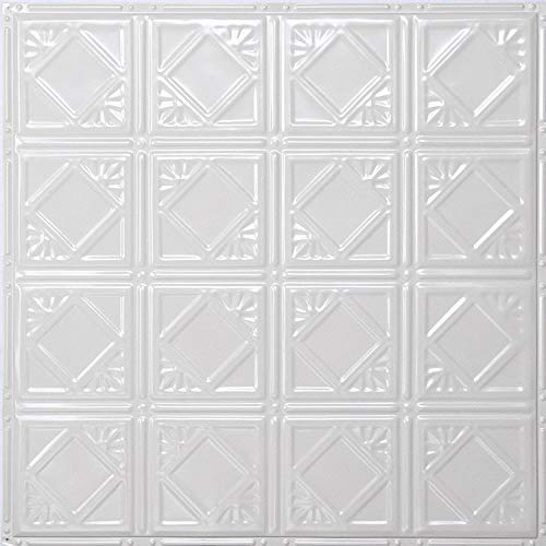 Tin Backsplash [5 (Pattern #19 / Bright White Gloss)