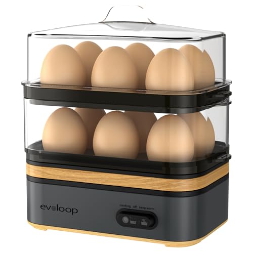 Rapid Egg Cooker Electric 12 Eggs Capacity (Grey)