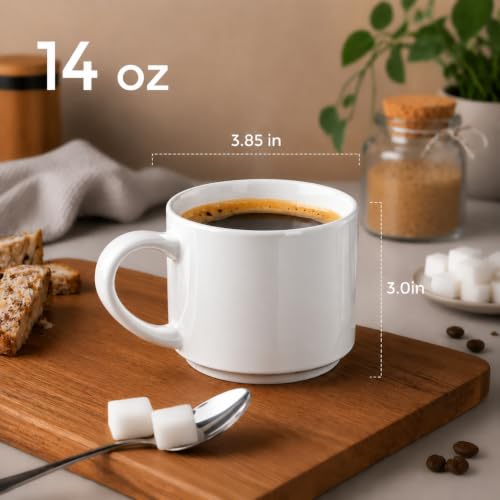14 OZ Coffee Mugs Set of 12 (White / 14 Ounces)