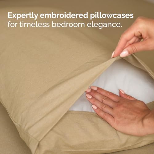 Flex Top Split Head King 4 Piece Sheet Set (37 - Heathered Tan / Split Head/Flex Top)