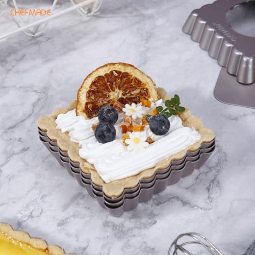 Mini Square Tart Pan Set (4" Square 4Pcs)