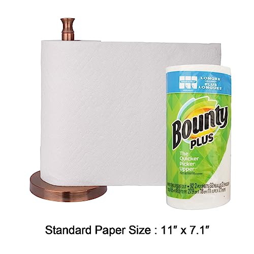 Paper Towel Holder Stand for Kitchen Countertop & Dining Room Table (Antique Copper / Modern)