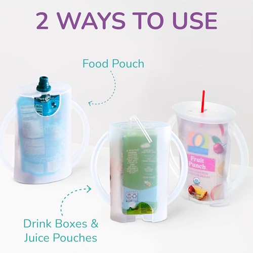 Squeeze Proof Food Pouch Holder for Toddlers (Blue & Blue)