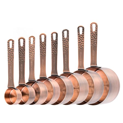 Copper Measuring Cups and Spoons Set 19 for Kitchen and Baking (21 Count)