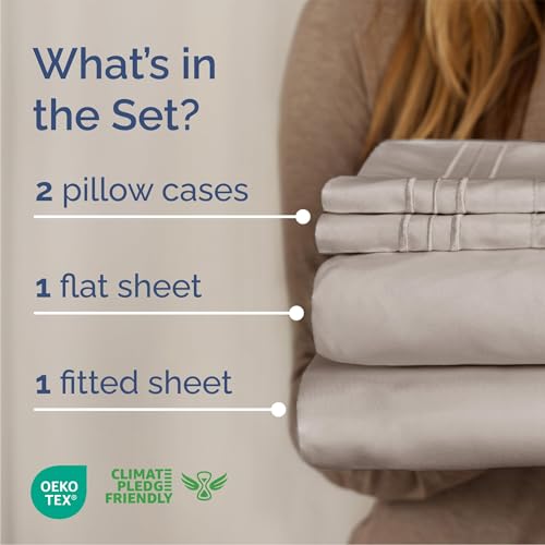 Full Size 4 Piece Sheet Set (03 - Light Grey / Full)