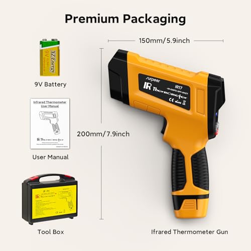 Infrared Thermometer Temperature Gun 3992°F 50 (-58°F to 3992°F)