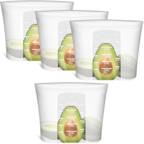 Large Reusable Food Bags 4 Pack (Translucent | Medium | 4 Pack)