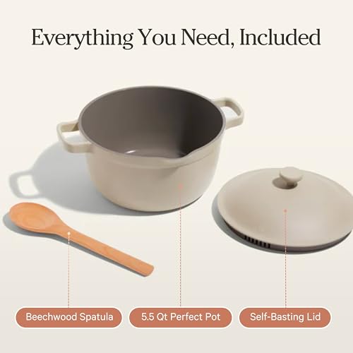 Perfect Pot 5.5 Qt Nonstick Ceramic Pot & Dutch Oven with Lid (5.5 Quarts / Steam)