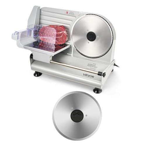 Meat Slicer 8.6" Electric Deli Slicer with 2 SUS420 Blades (8.6 inch / Silver)
