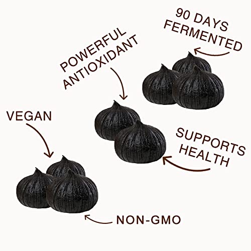 Peeled Black Garlic Cloves Fermented for 90 Days (7.05 Ounce)