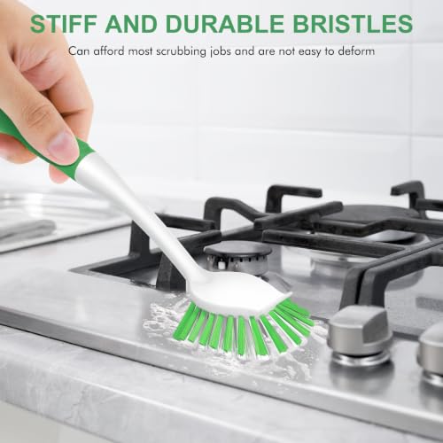 Dish Brush with Handle (Green / 3 pack)