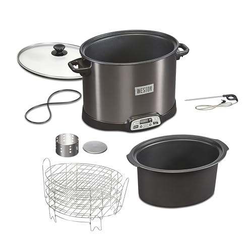 2-in-1 Indoor Electric Smoker & 10 Quart Programmable Slow Cooker (Black (No Party Dipper) / 10 Quart)
