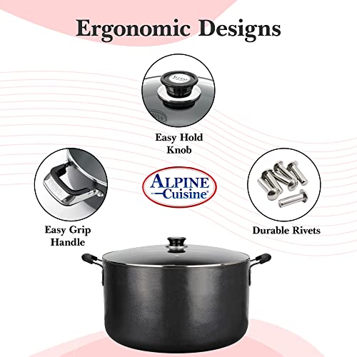 30 Quart Non stick Stock Pot with Tempered Glass Lid and Carrying Handles (30-Quart Stock Pot / Standard Packaging)