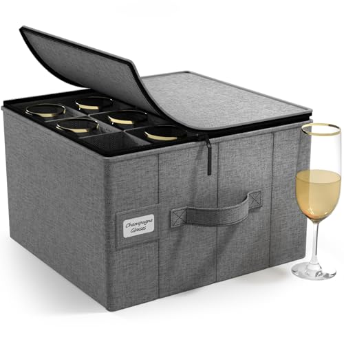 Champagne Flute Storage Box (Gray / Flute Glass Storage)