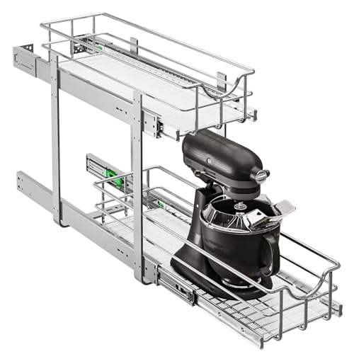 2 Tier Kitchen Cabinet Pullout Shelf and Drawer Organizer (W8 (8"W x 22"D) / 2 Tiers)