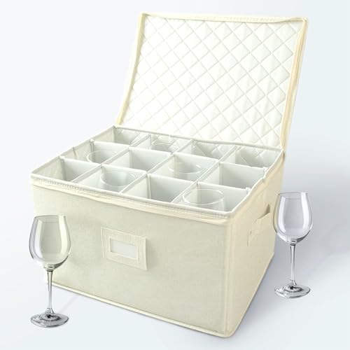 Wine Glass Storage Case (Cream / 1 Pack Wine Glass Storage)
