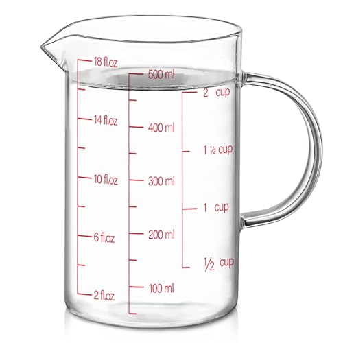 18OZ 500ML Glass Measuring Cup (18Oz/2Cups/0.5L)