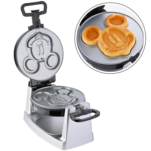 Mickey Mouse Waffle and Donut Maker with 3 Sets of Removable Nonstick Ceramic Plates (Black)