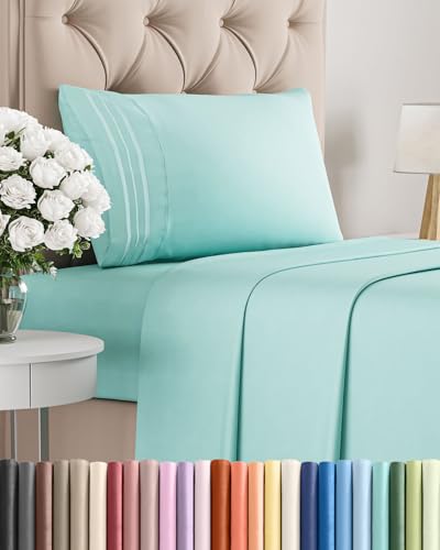 Twin Size 3 Piece Sheet Set (22 - Spa Blue / Twin)