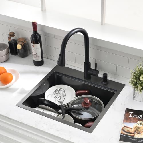 20 inch Black Drop in Bar Sink (20"L x 19"W x 10"D / Black（20*19 ）)