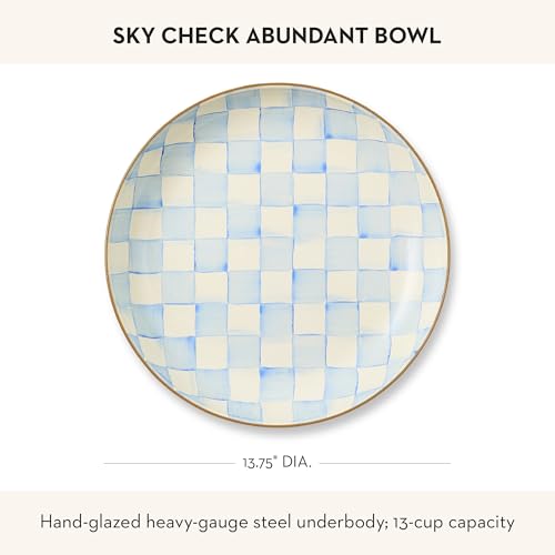 Enamel Abundant Bowl (Sky Check)