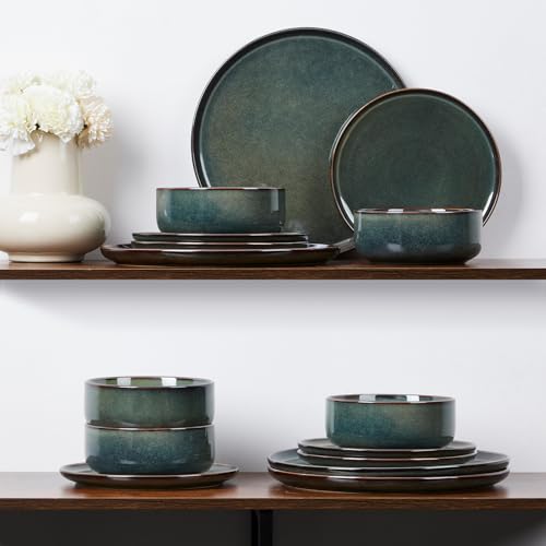 Dinnerware Sets for 8 (Obsidian Green / Service for 8)