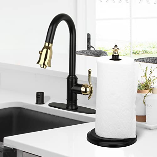 Paper Towel Holder Stand for Kitchen Countertop & Dining Room Table (Gold / Classical)