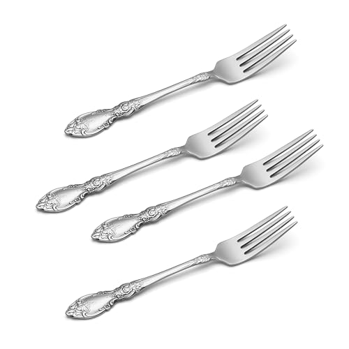 Wordsworth Dinner Forks Silverware Set for 4 (Service for 4 / Dinner Forks, Set of 4)