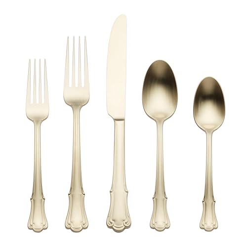 James Street Champagne Satin 20 (Champagne / 20 Count / 20-Piece Flatware Set)