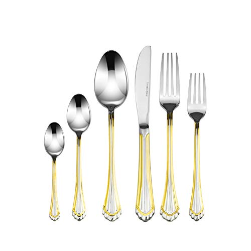Venezia Collection Gold Flatware Serving Set for 12 (Grand)