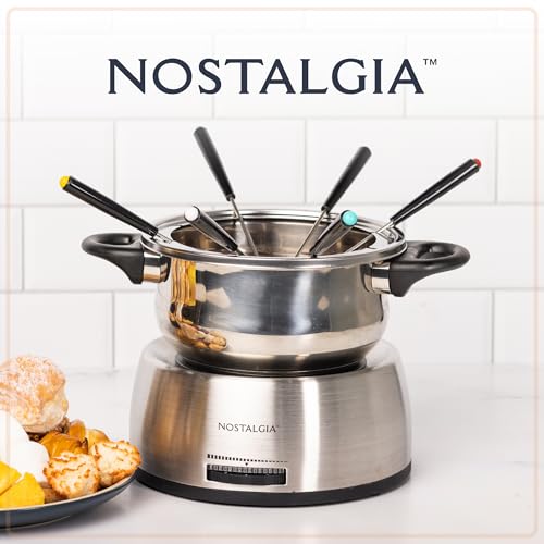 FPS200 6 Cup Stainless Steel Electric Fondue Pot with Temperature Control