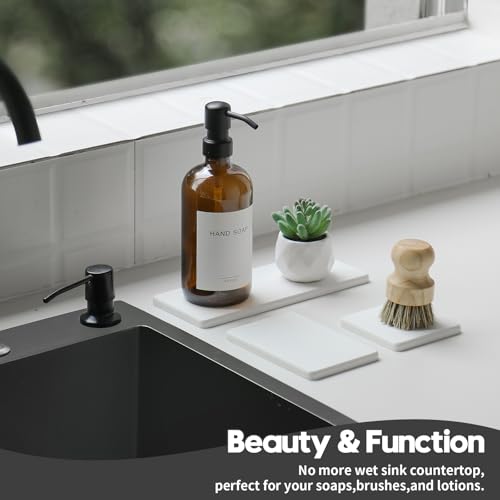 3PCS Bathroom Sink Vanity Trays (3 Pack - White / 9" x 3.5")