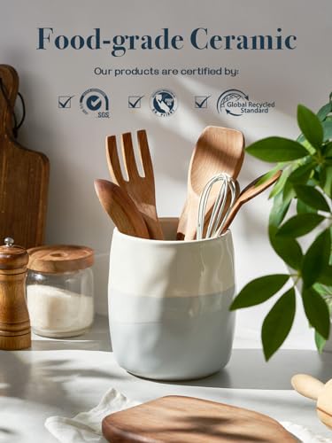 Utensil Holder (White & Blue)